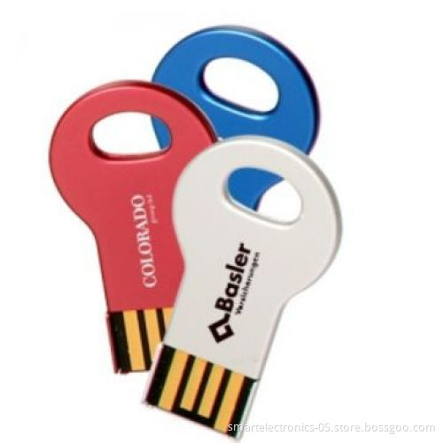 Mini Metal Key-shaped USB Flash Drives, 64MB-128GB Capacity, Free Printing, Package, Free USB Custom